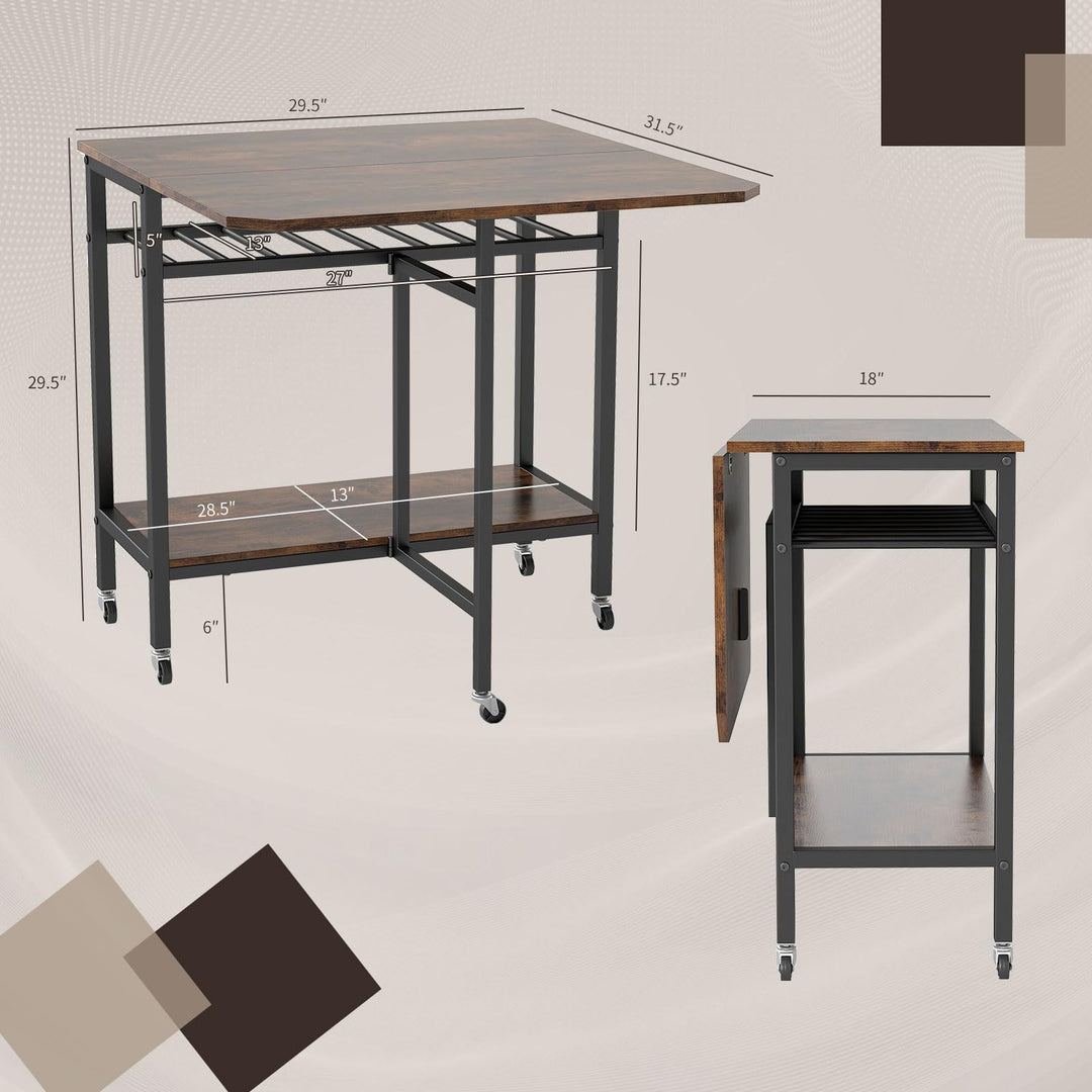 Giantex Folding Dining Table with 5 Wheels