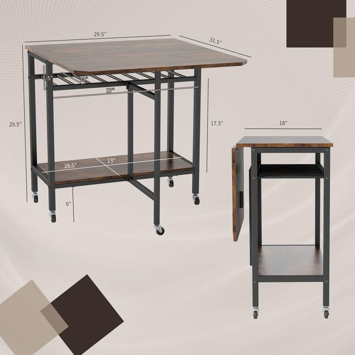 Giantex Folding Dining Table with 5 Wheels
