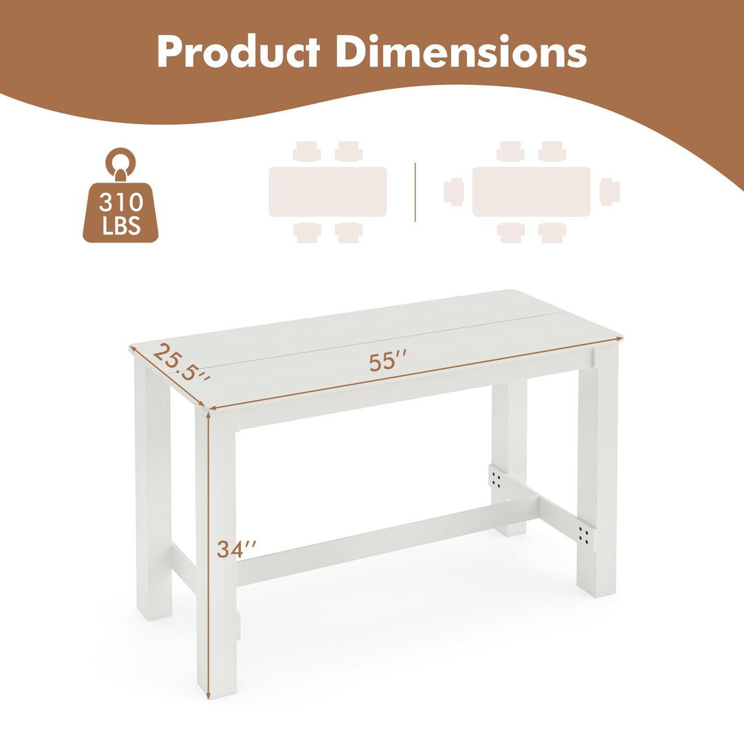 GIANTEX 55-Inches Wooden Dining Table for 4-6 People, Kitchen Table