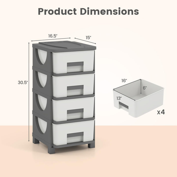 Giantex 2 Pack 4-Drawer Storage Organizer for Bathroom Living Room