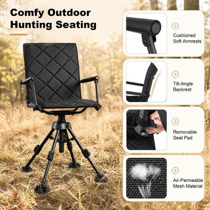 GIANTEX Swivel Hunting Chair w/ Removable Cushion