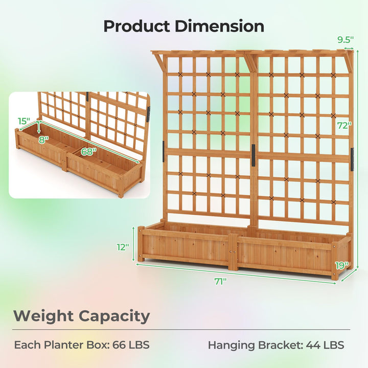 Giantex Large Raised Garden Bed with Trellis and Roof