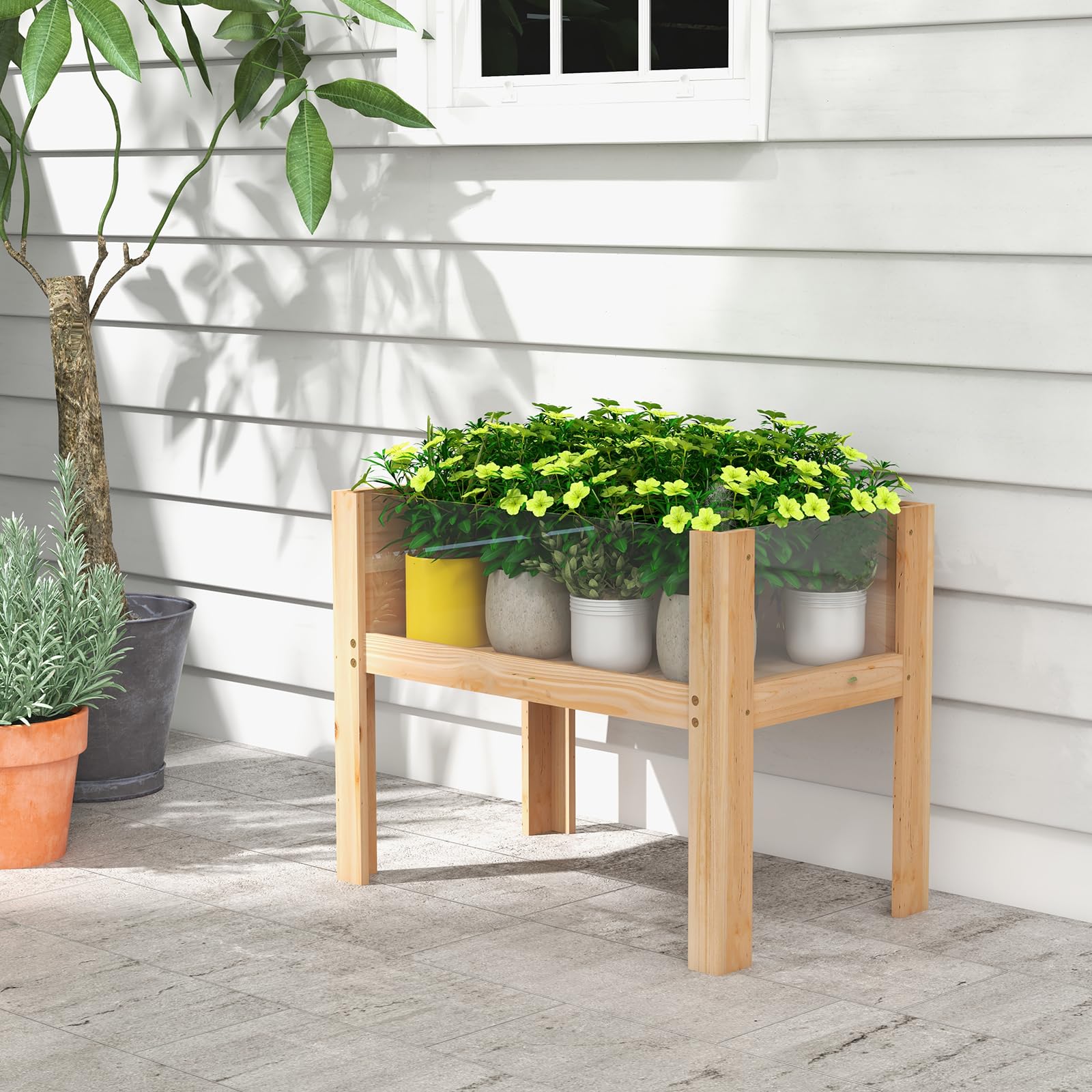 Giantex 30”x18”x24” Raised Garden Bed Elevated Wood Planter Box with Legs