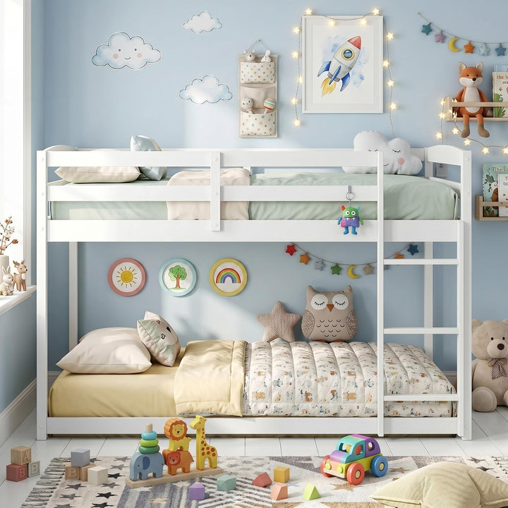 Giantex Full Over Full Bunk Bed with Full-Length Guardrails