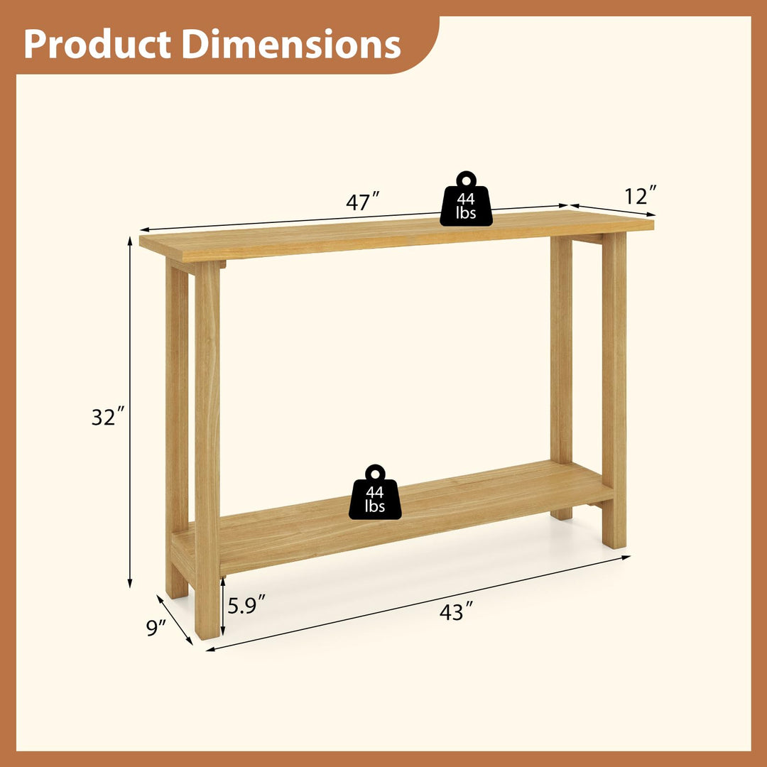 Giantex 47" Solid Wood Console Table(47" x 12" x 32")