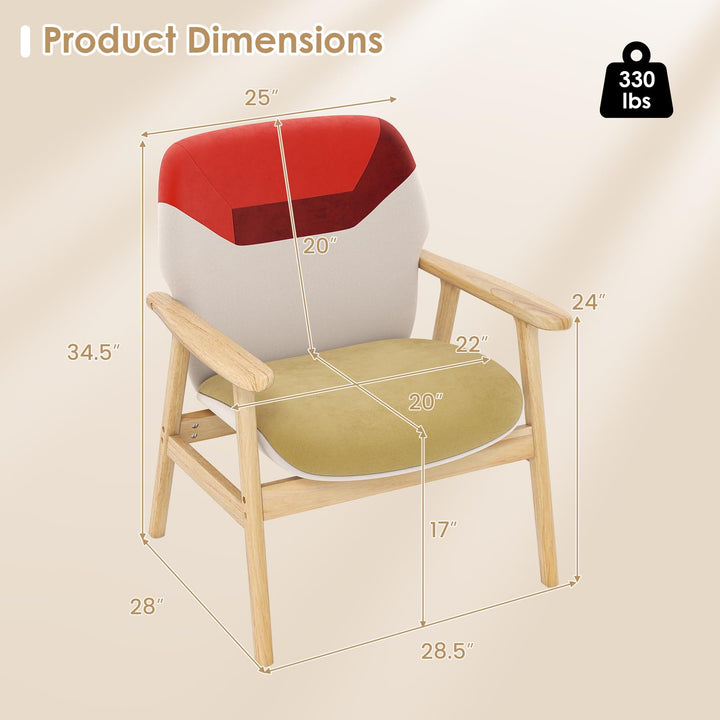 Giantex Upholstered Side Armchair with Spacious Backrest