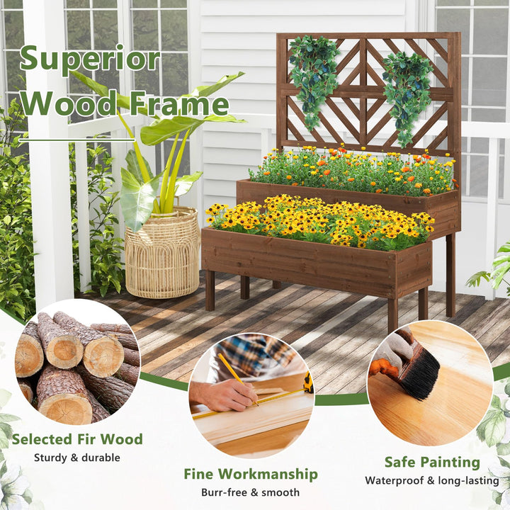 Giantex Raised Garden Bed with Trellis