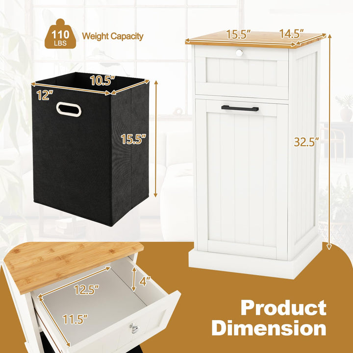 Giantex Tilt Out Laundry Hamper Cabinet