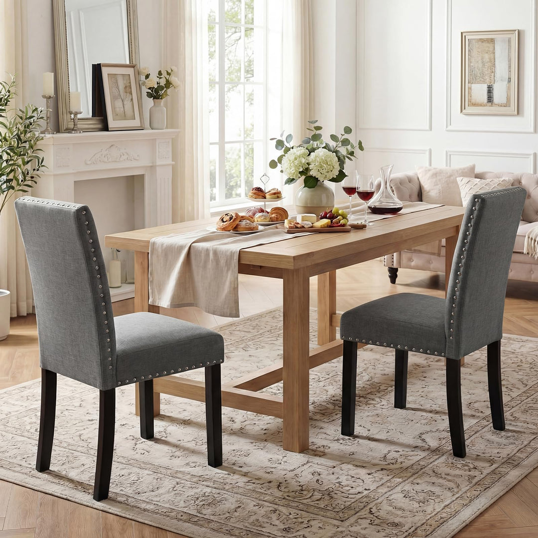 Giantex Wooden Dining Chairs Set of 2/4 with Bent Wood Legs