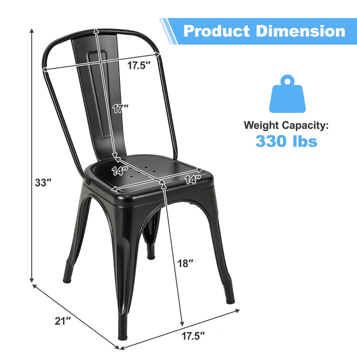 Giantex Metal Dining Chairs Set of 4