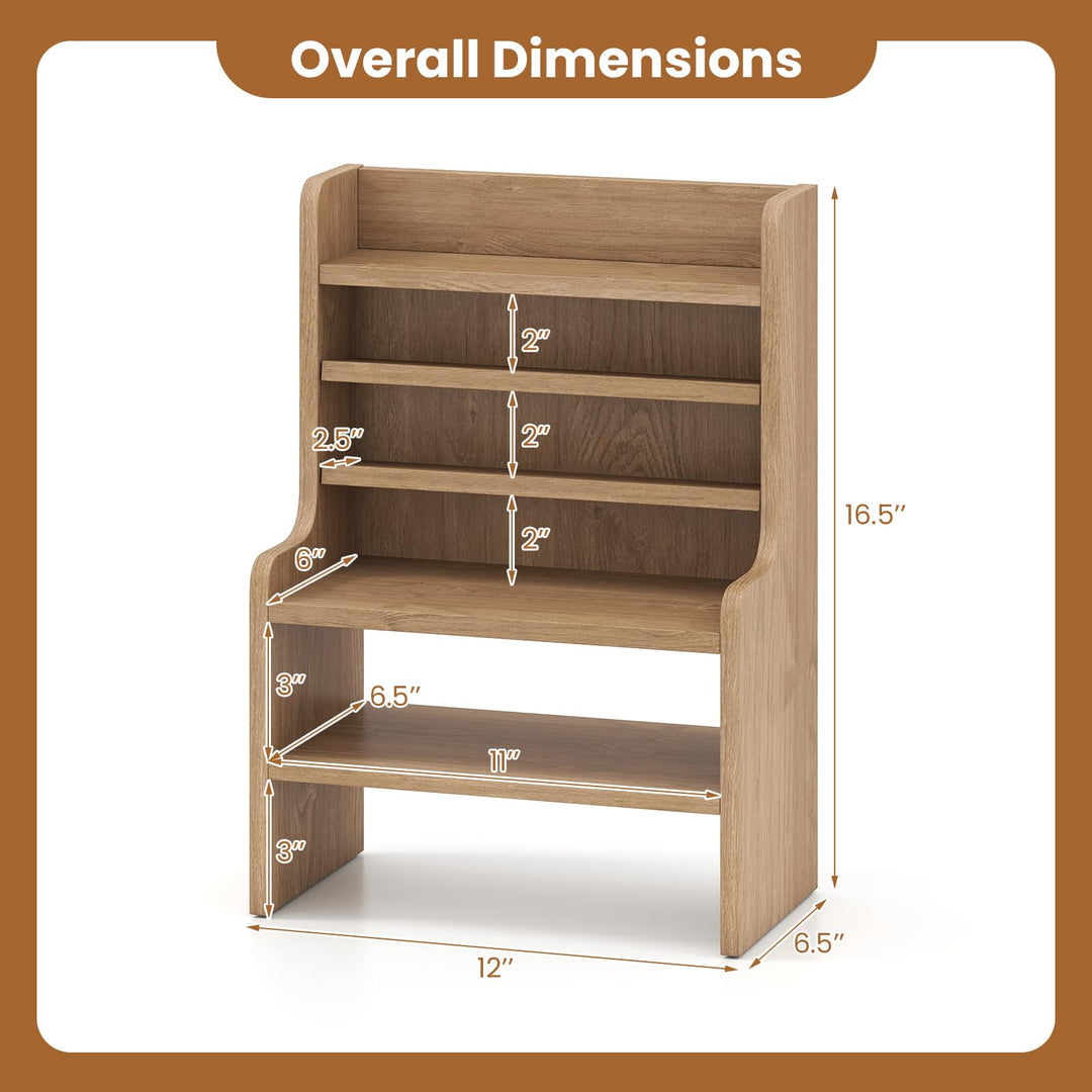 Giantex Desktop Bookshelf | 16.5" Desk Hutch Dorm with Open Cubes