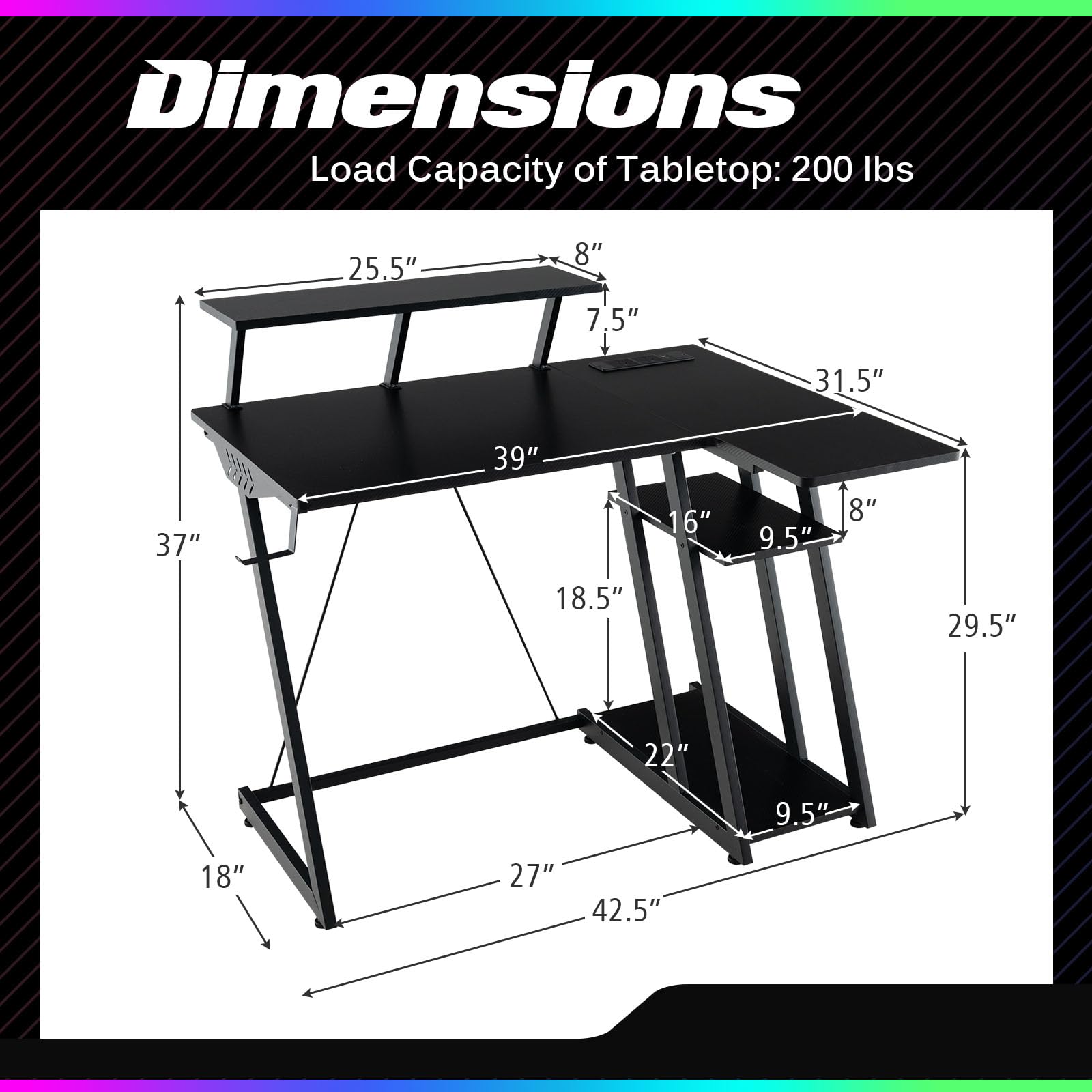 Giantex L Shaped Gaming Desk with Outlets & USB Ports, Small Computer Desk with Monitor Shelf