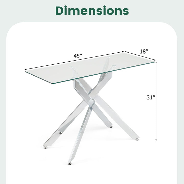 Giantex Glass Console Table 45" Modern Entryway Table