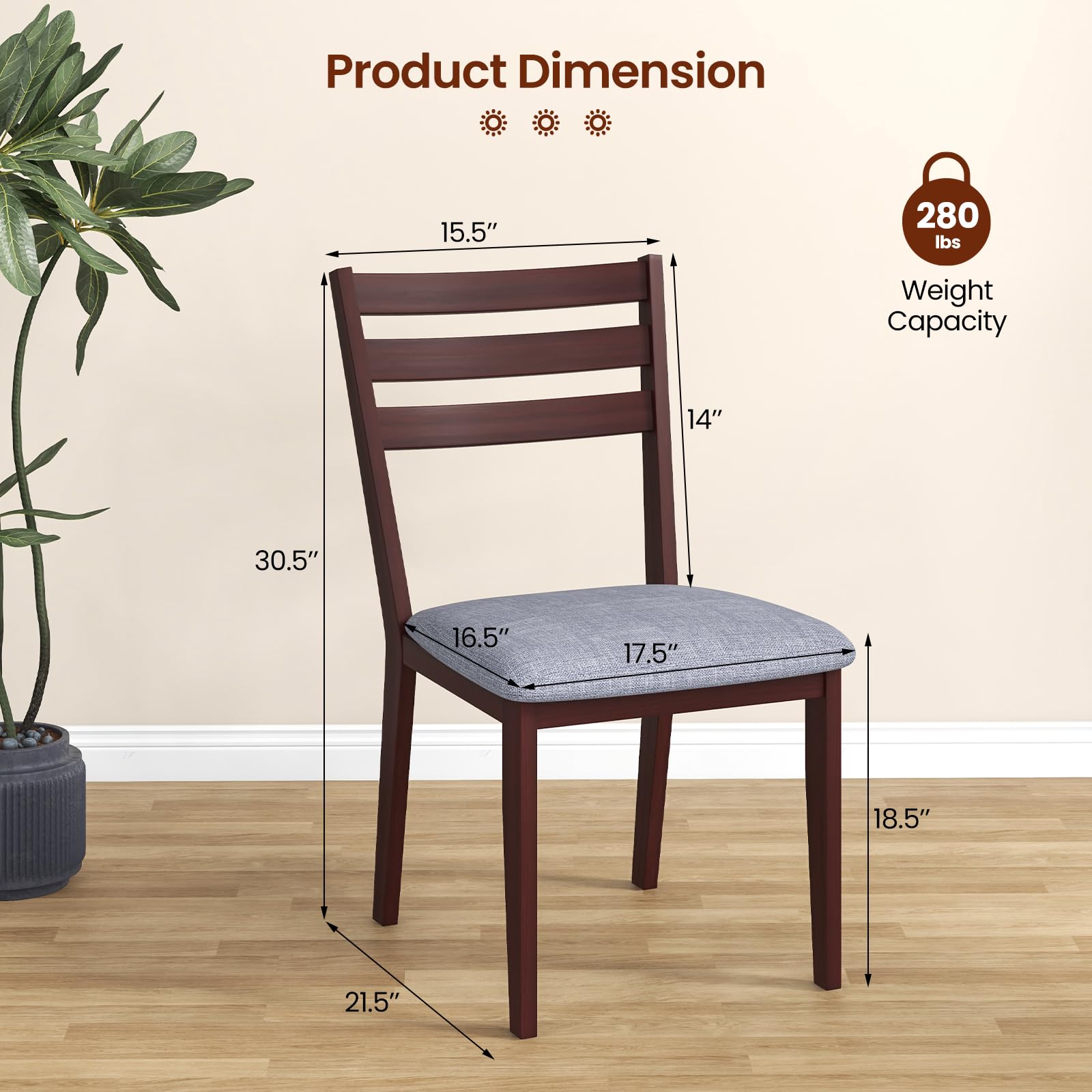 Giantex Wood Dining Chairs Set