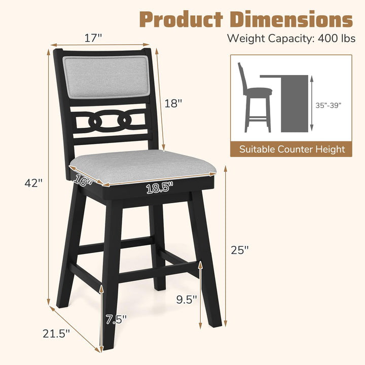 Giantex 25" Bar Stools Set of 2/4 Modern Counter Height Tall Chairs