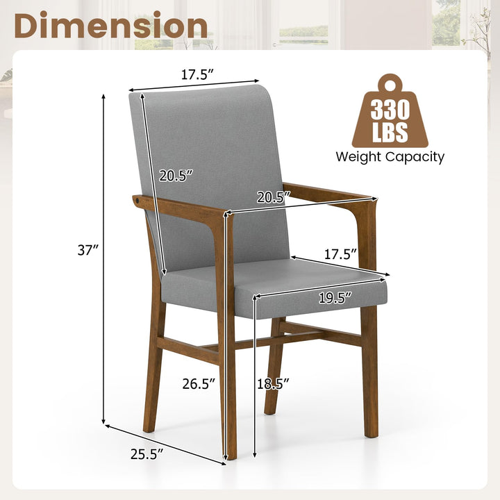 Giantex Mid Century Modern Dining Chairs Set of 2/4 with High Back, Solid Wooden Frame & Soft Cushion