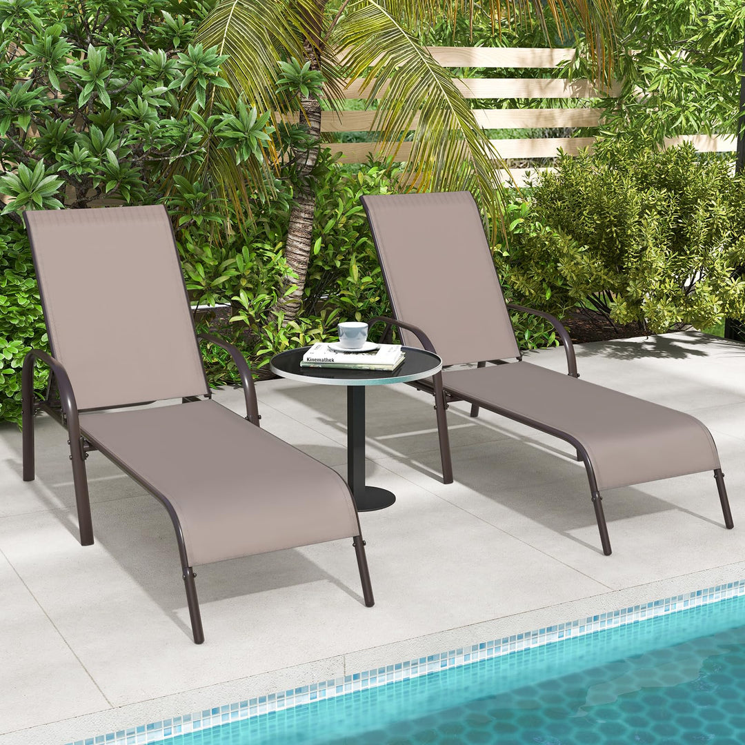 Giantex Adjustable Patio Chaise Lounge, Outdoor Folding Lounge Recliner Chairs