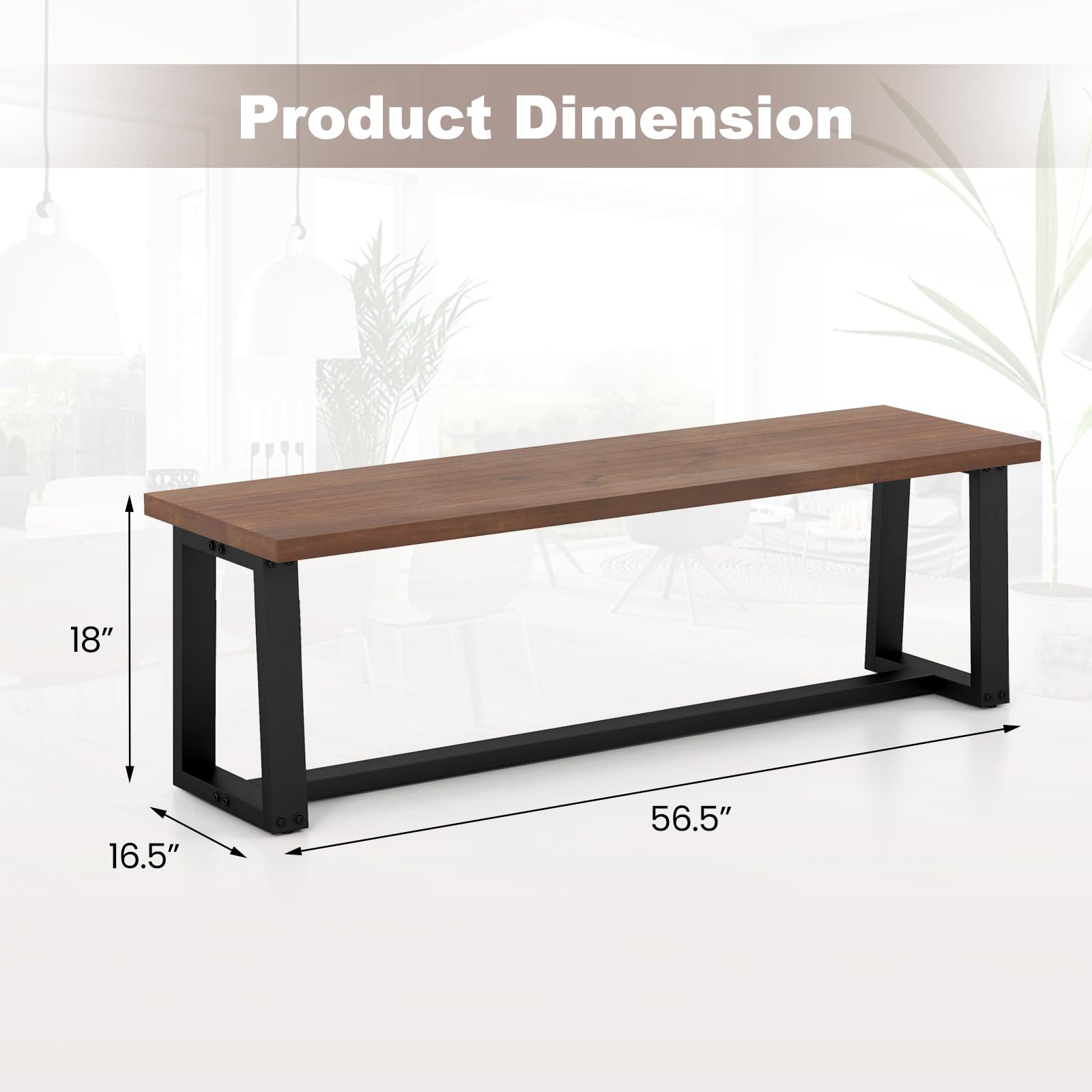 Giantex 56.5" L Wood Dining Bench