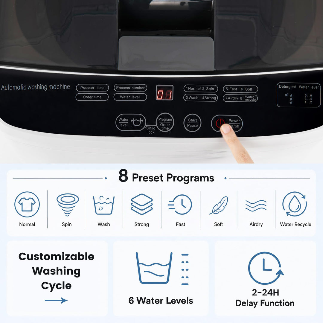 Giantex 7.7 lbs Full Automatic Washing Machine with 8 Preset Programs