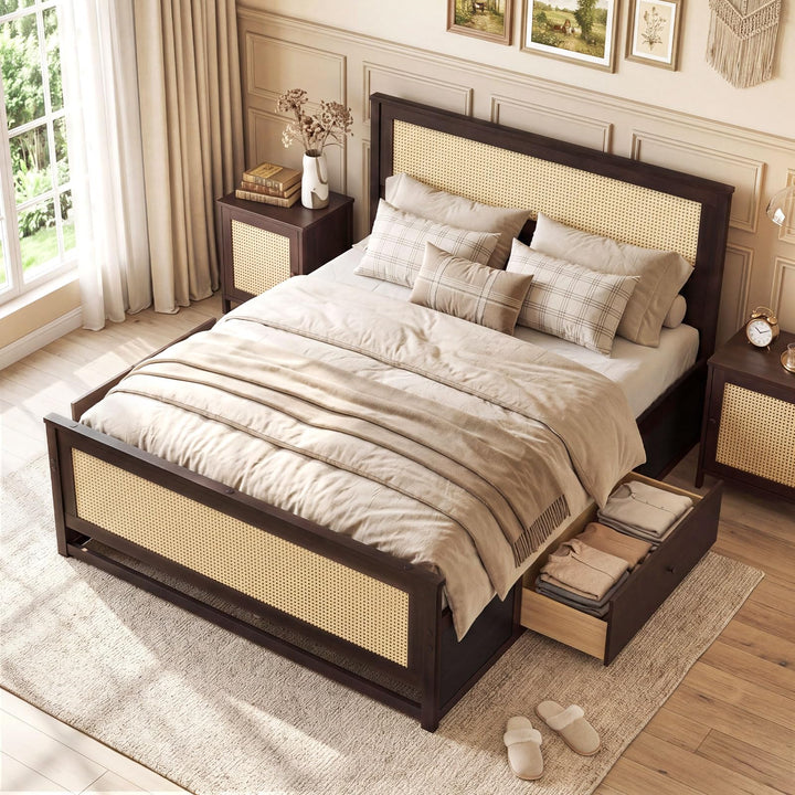 Giantex Full Size Bed Frame with 2 Storage Drawers