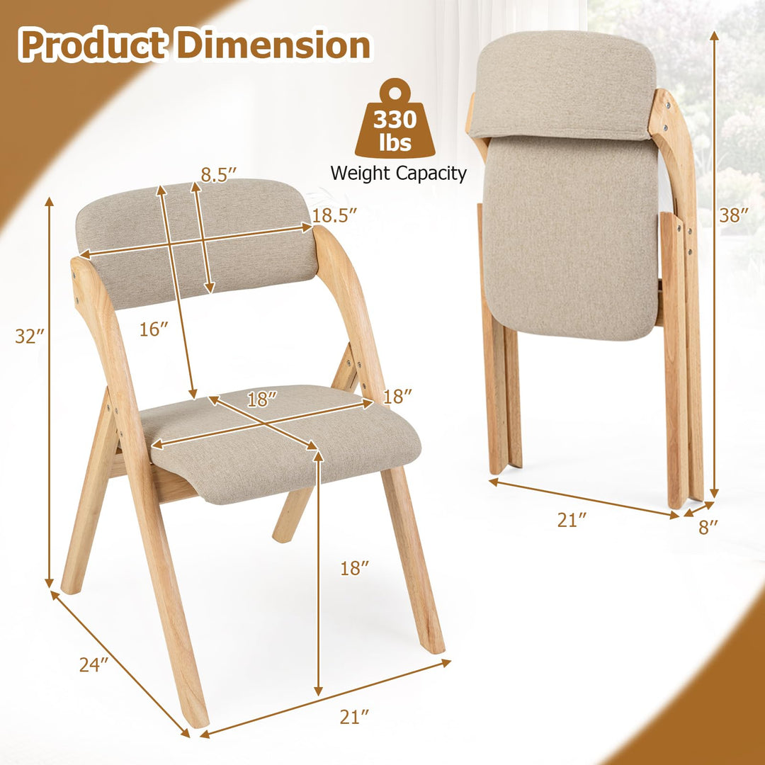 Giantex Folding Dining Chairs Set of 2/4 | Pre-Assembled Padded Kitchen Chairs