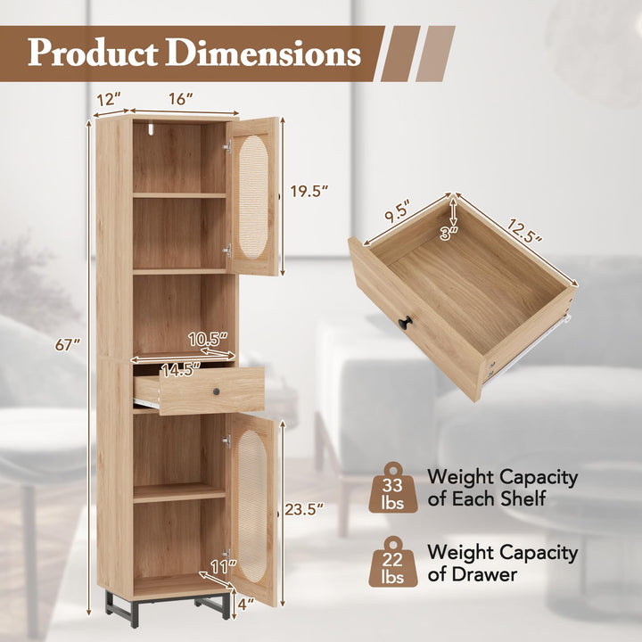 Giantex 67" Tall Bathroom Cabinet