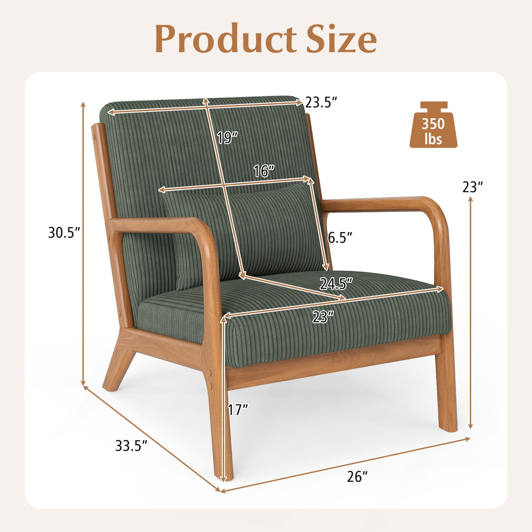 Giantex Modern Accent Chair Corduroy Upholstered Lounge Chair