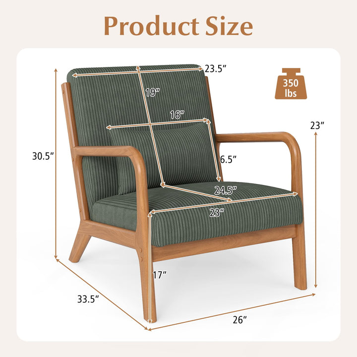 Giantex Modern Accent Chair Corduroy Upholstered Lounge Chair