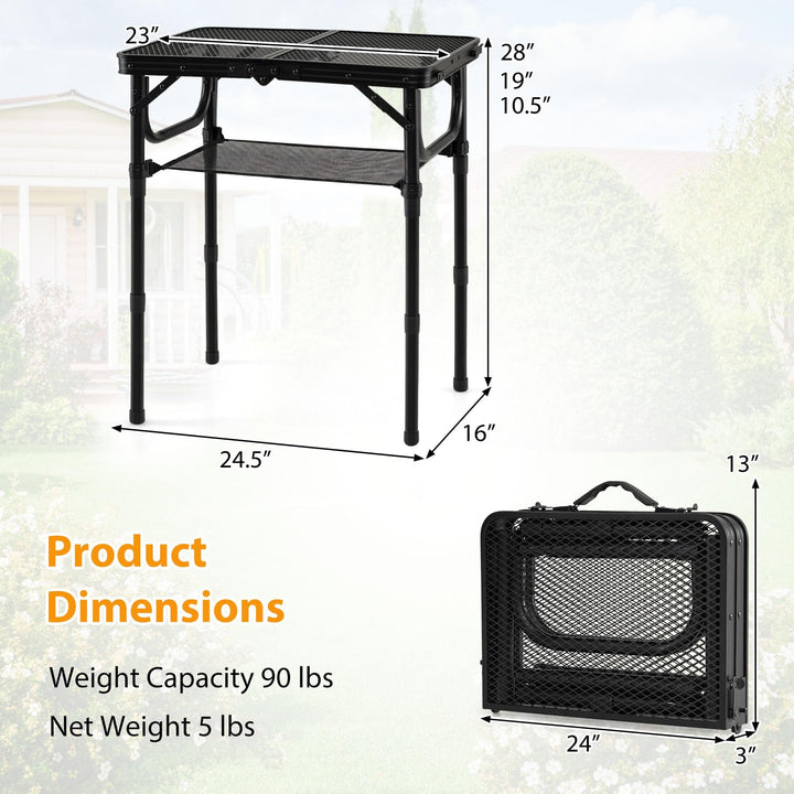 Giantex 2 FT Folding Camping Table Max 28"