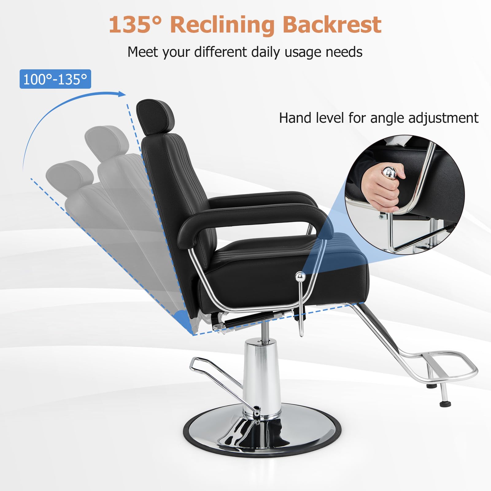 Giantex Reclining Barber Chair - Salon Chair for Hair Stylist