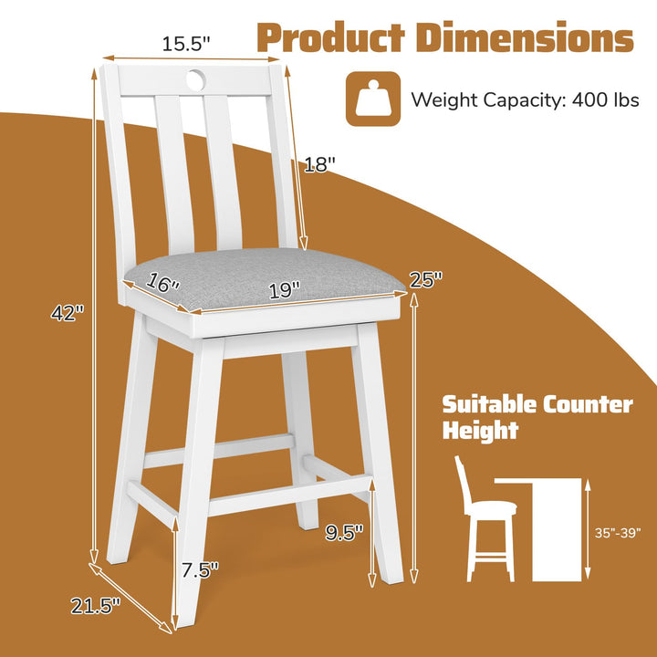 Giantex 25" Bar Stools Set of 2/4 Swivel Counter Height Bar Chairs