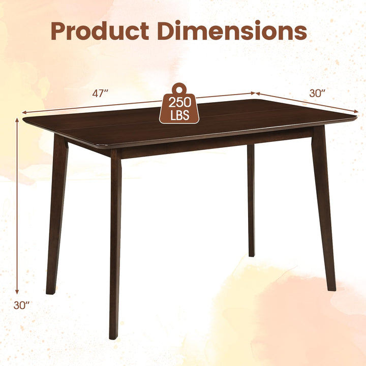 Giantex Dining Table for 4-6 People 47" Rectangular Wooden Kitchen Table
