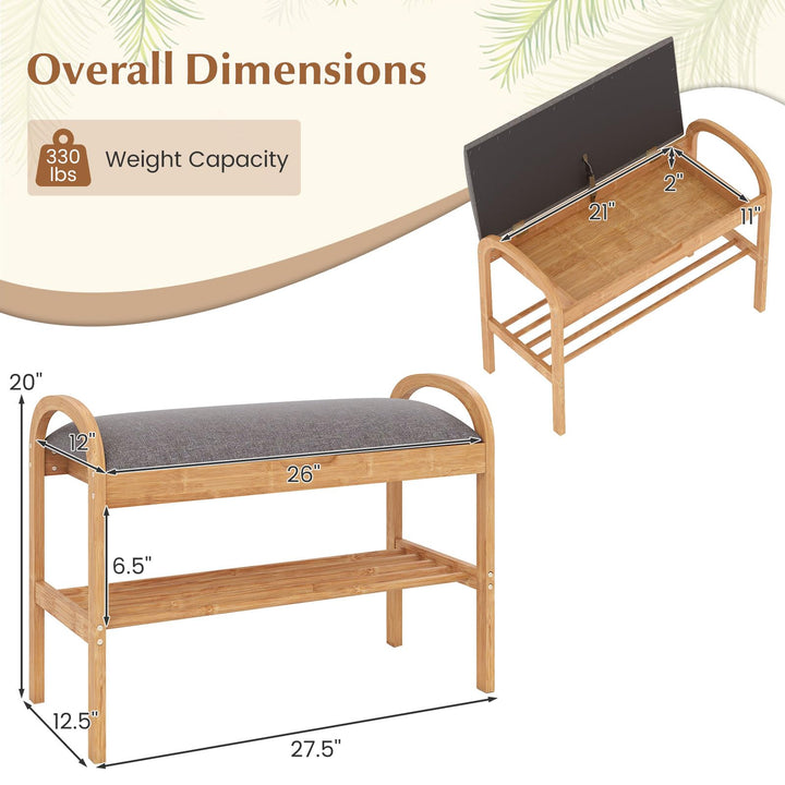 Giantex Shoe Bench with Flip-Top Storage for Hallway