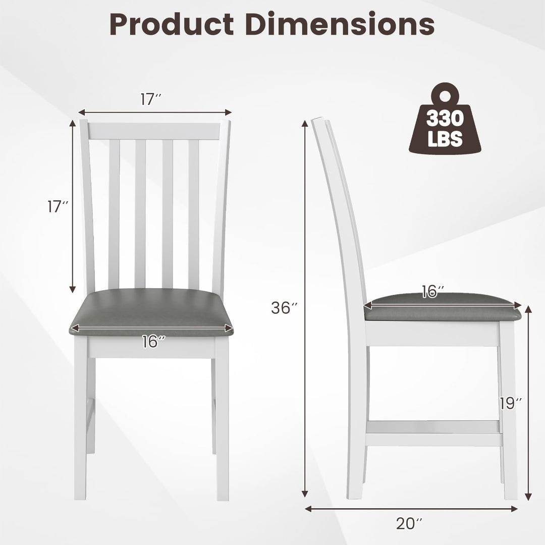 Giantex Wooden Dining Chairs Set of 2/4 Faux Leather Upholstered Kitchen Chair w/Rubber Wood Legs