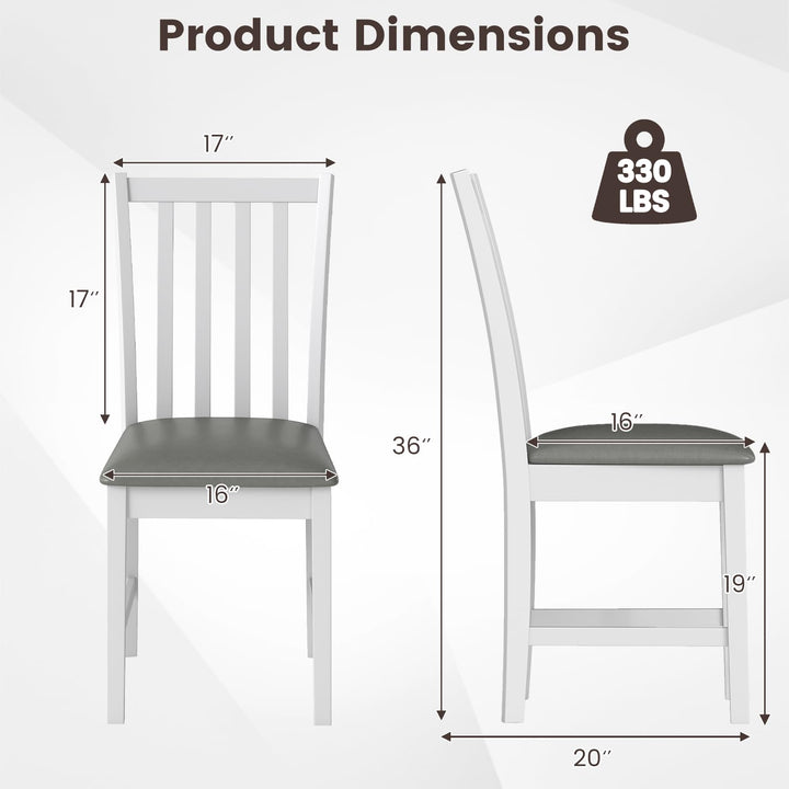 Giantex Wooden Dining Chairs Set of 2/4 Faux Leather Upholstered Kitchen Chair w/Rubber Wood Legs