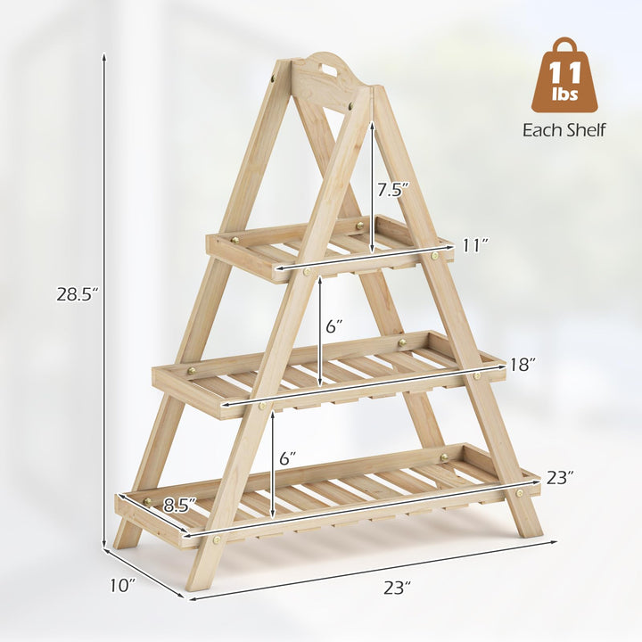 Giantex 3-Tier Plant Stand Indoor | 28.5" Wood Flower Pot Plant Display Shelf