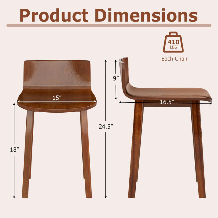 Giantex Wood Dining Chairs Set of 2/4 Farmhouse Kitchen Dining Room Chair