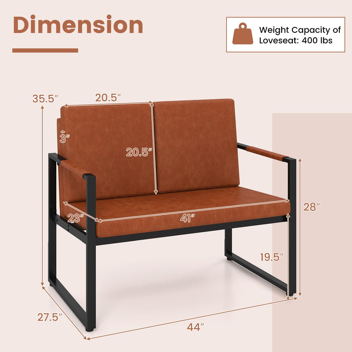 Giantex Modern Loveseat Sofa 2 Seater Small Couch