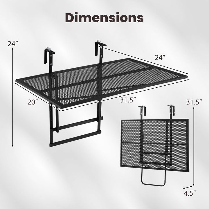 Giantex 31.5" Large Metal Folding Bar Table with 5-Position Adjustable Height