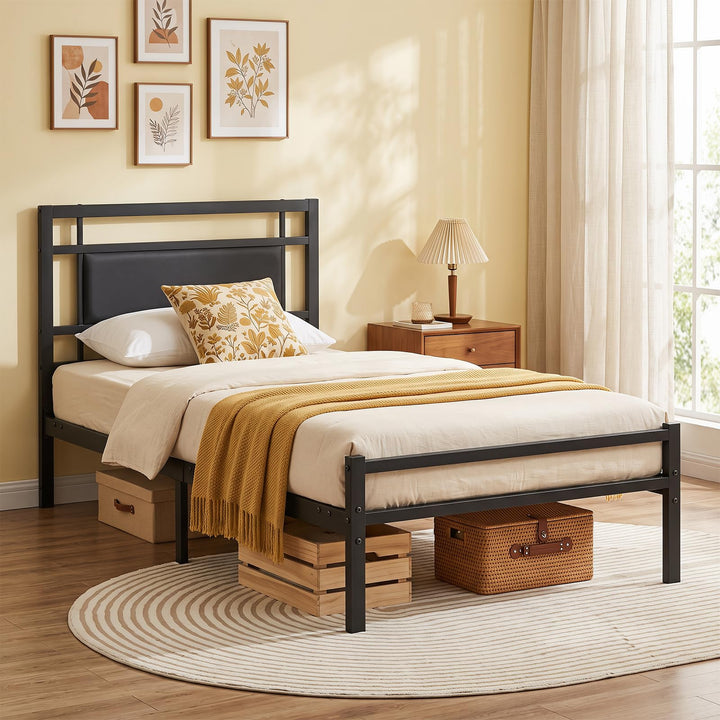 GIANTEX Twin Size Metal Bed Frame with Headboard &amp; Footboard