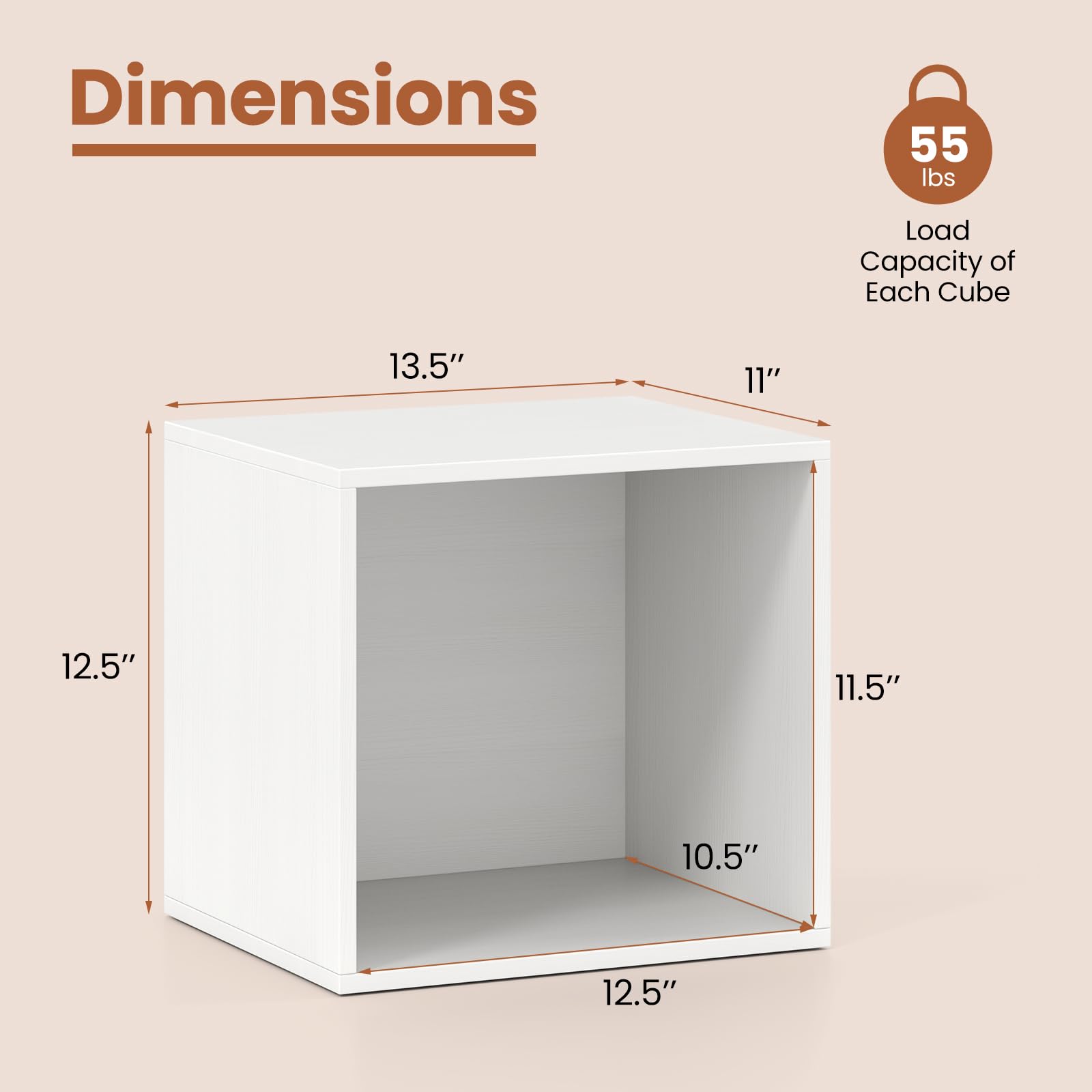 Giantex White Cubby Bookcase