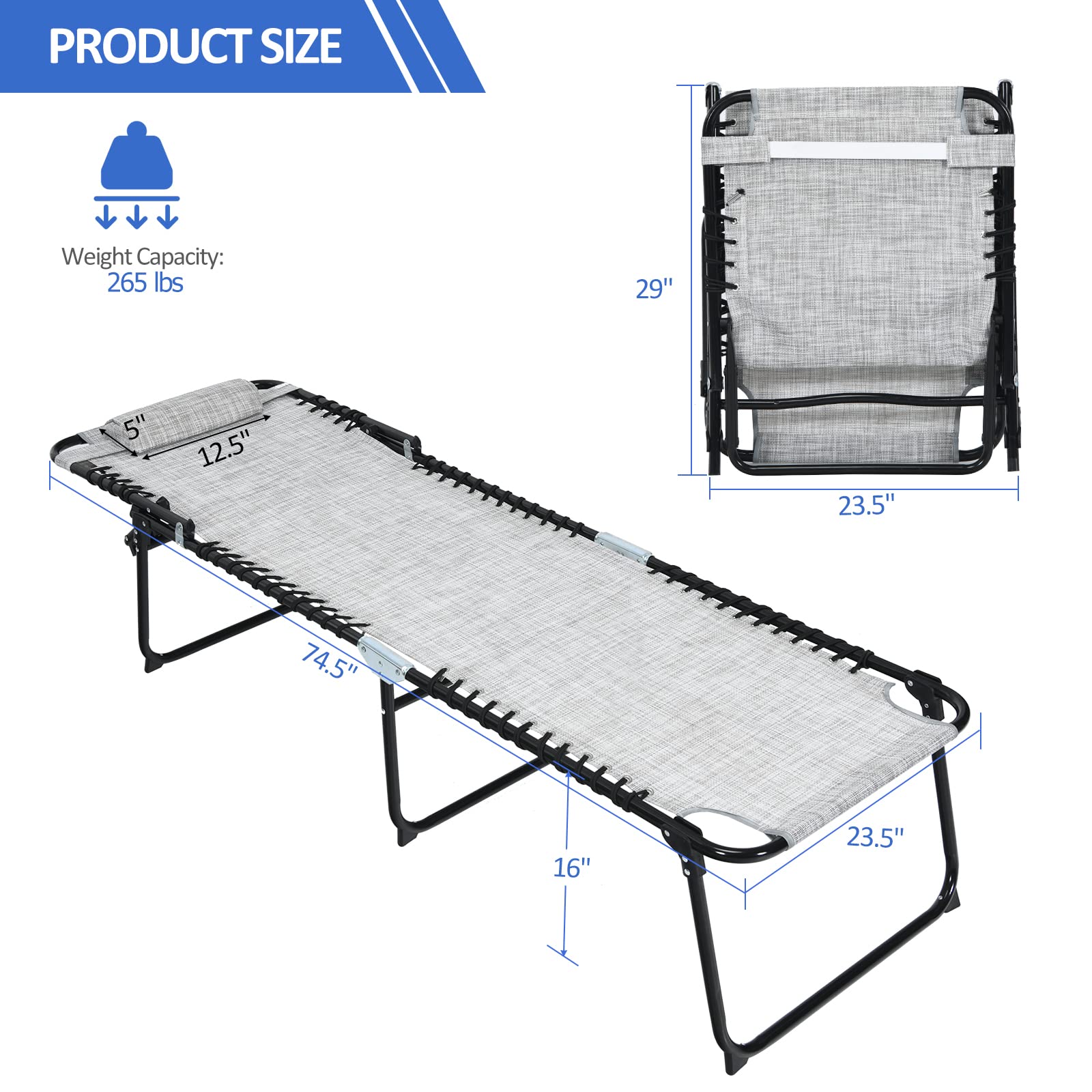Giantex Patio Chaise Lounge Chair Foldable W/Adjustable Positions