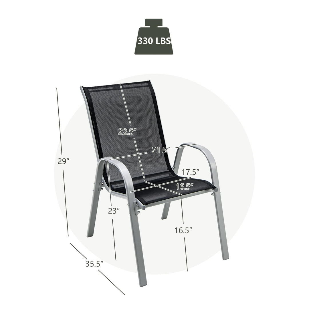 Giantex Set of 4 Patio Chairs, Stackable Outdoor Dining Chairs