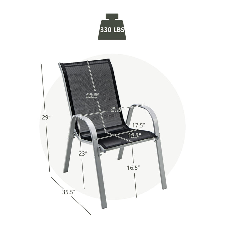 Giantex Set of 4 Patio Chairs, Stackable Outdoor Dining Chairs