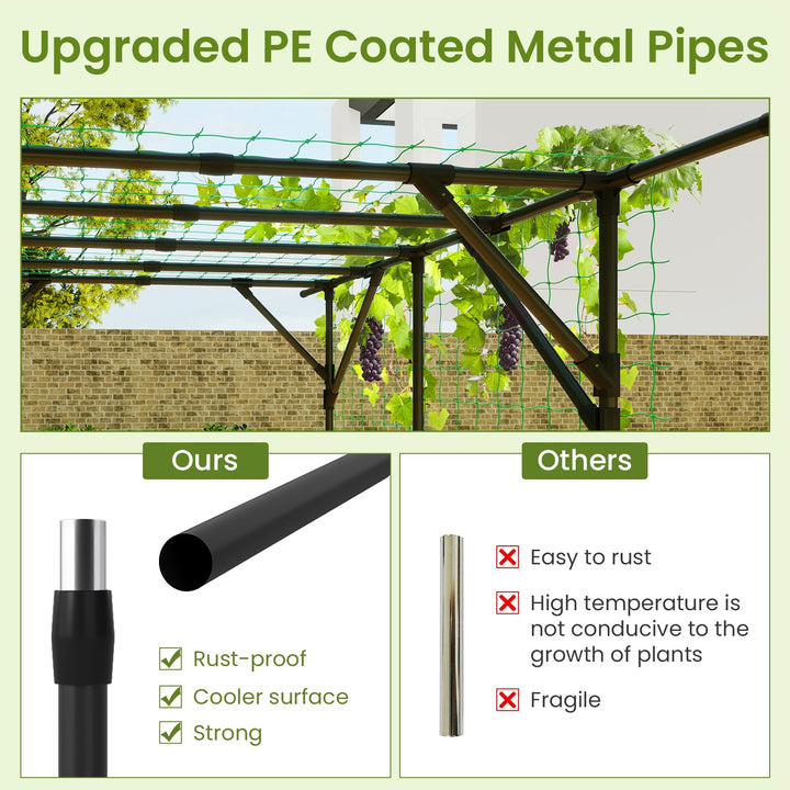 Giantex Outdoor Grape Vine Trellis for Climbing Plants 79" x 59" x 78" Large Garden Arch