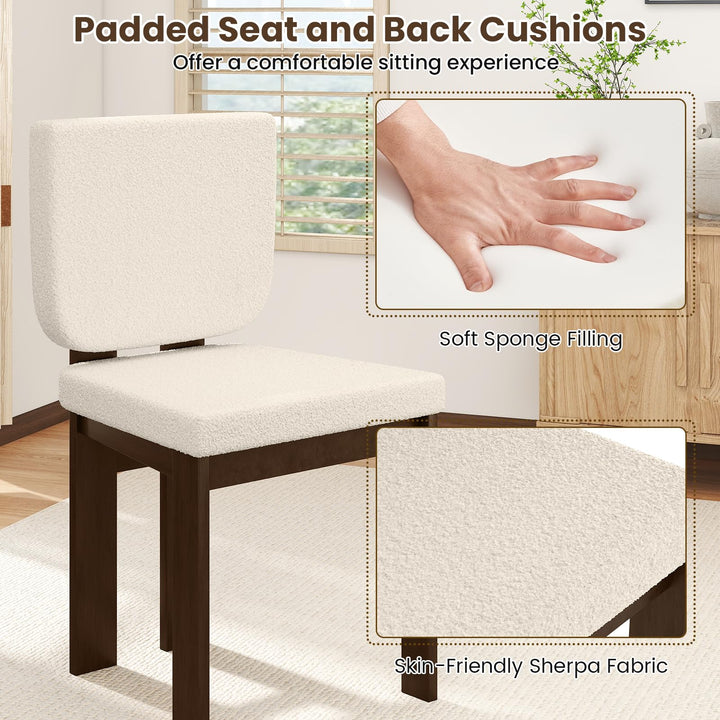 Giantex Soft Sherpa Upholstered Kitchen Dining Room Chairs（2/4）