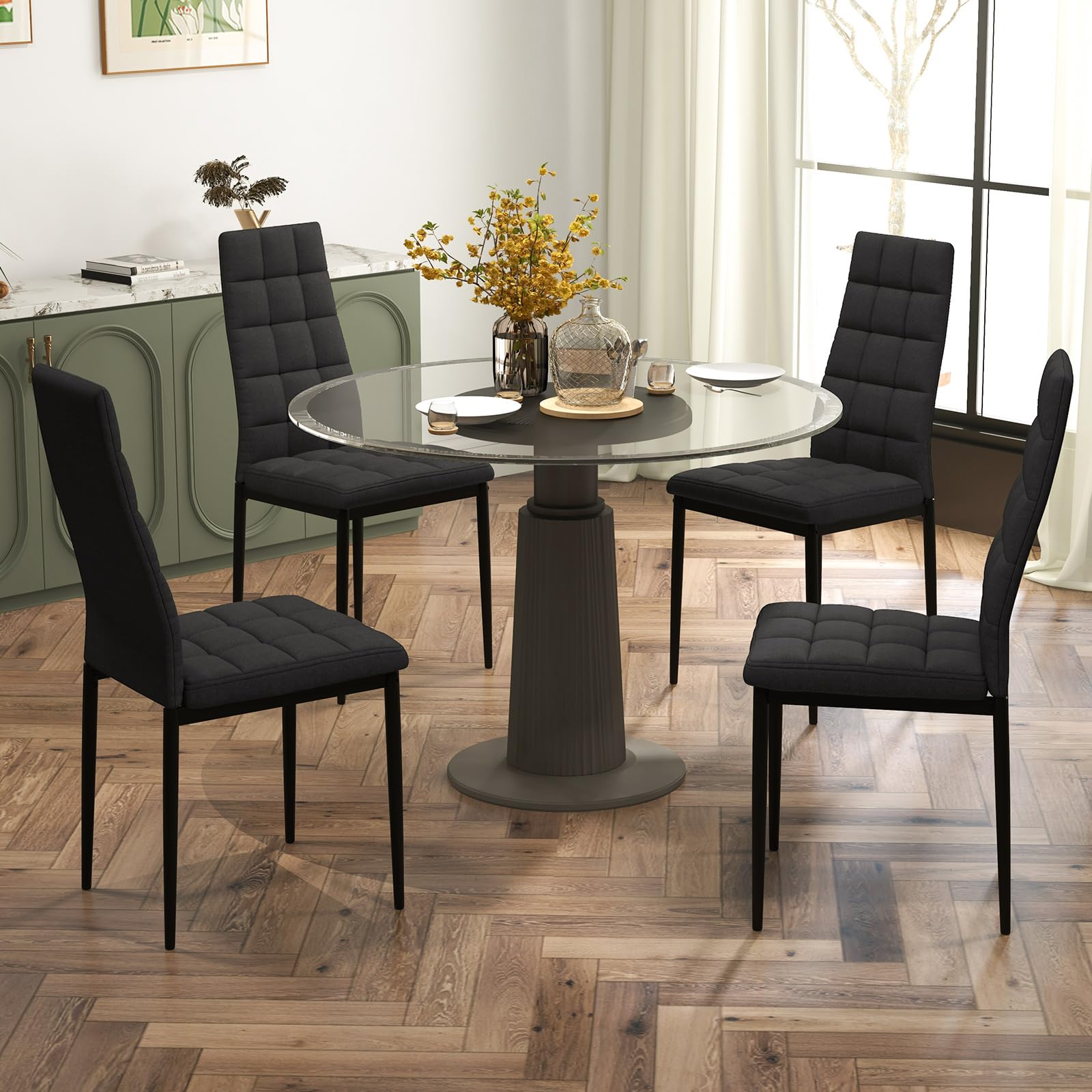Giantex Dining Chairs Set of 4 Black