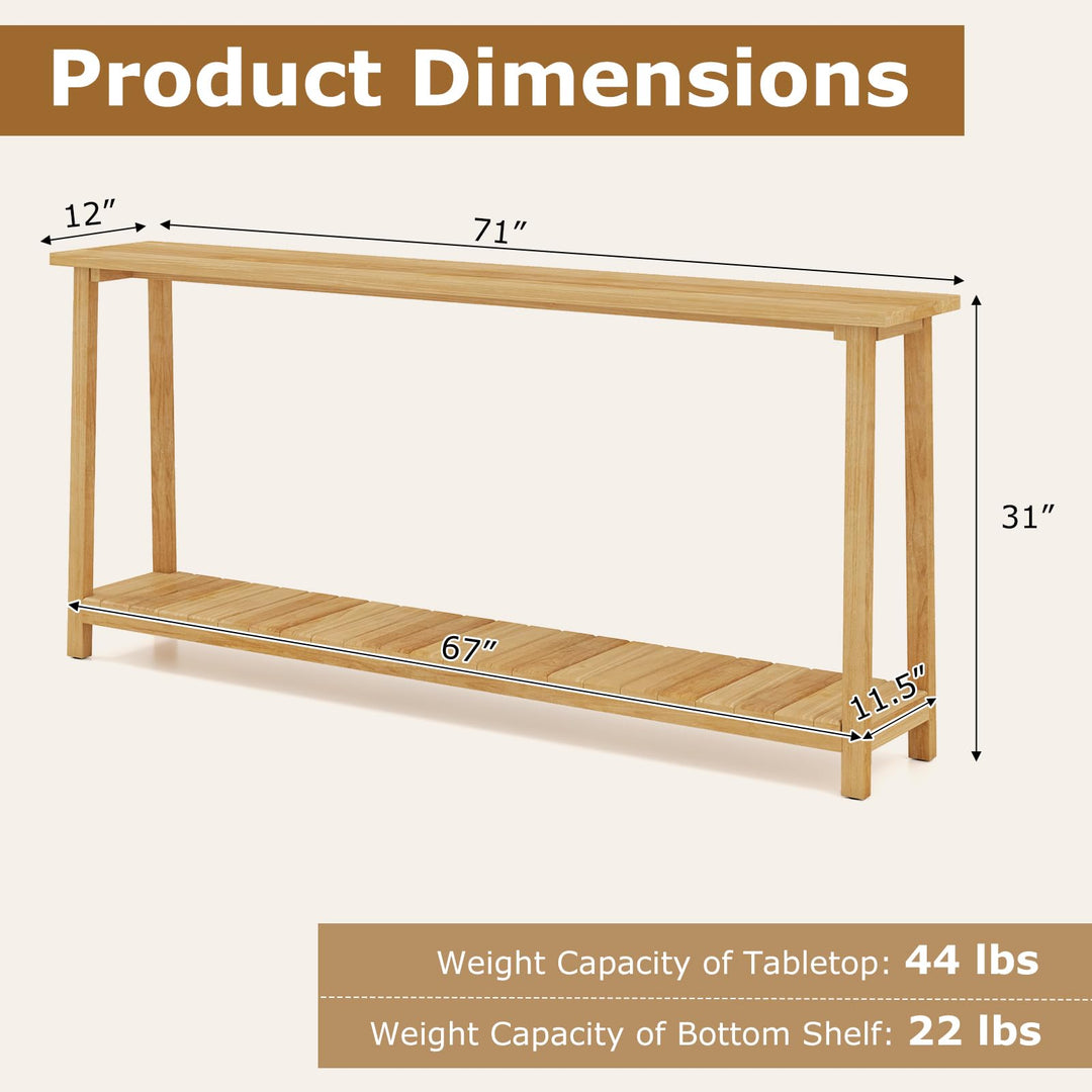 Giantex 71" Solid Wood Console Table(71" x 12" x 31")