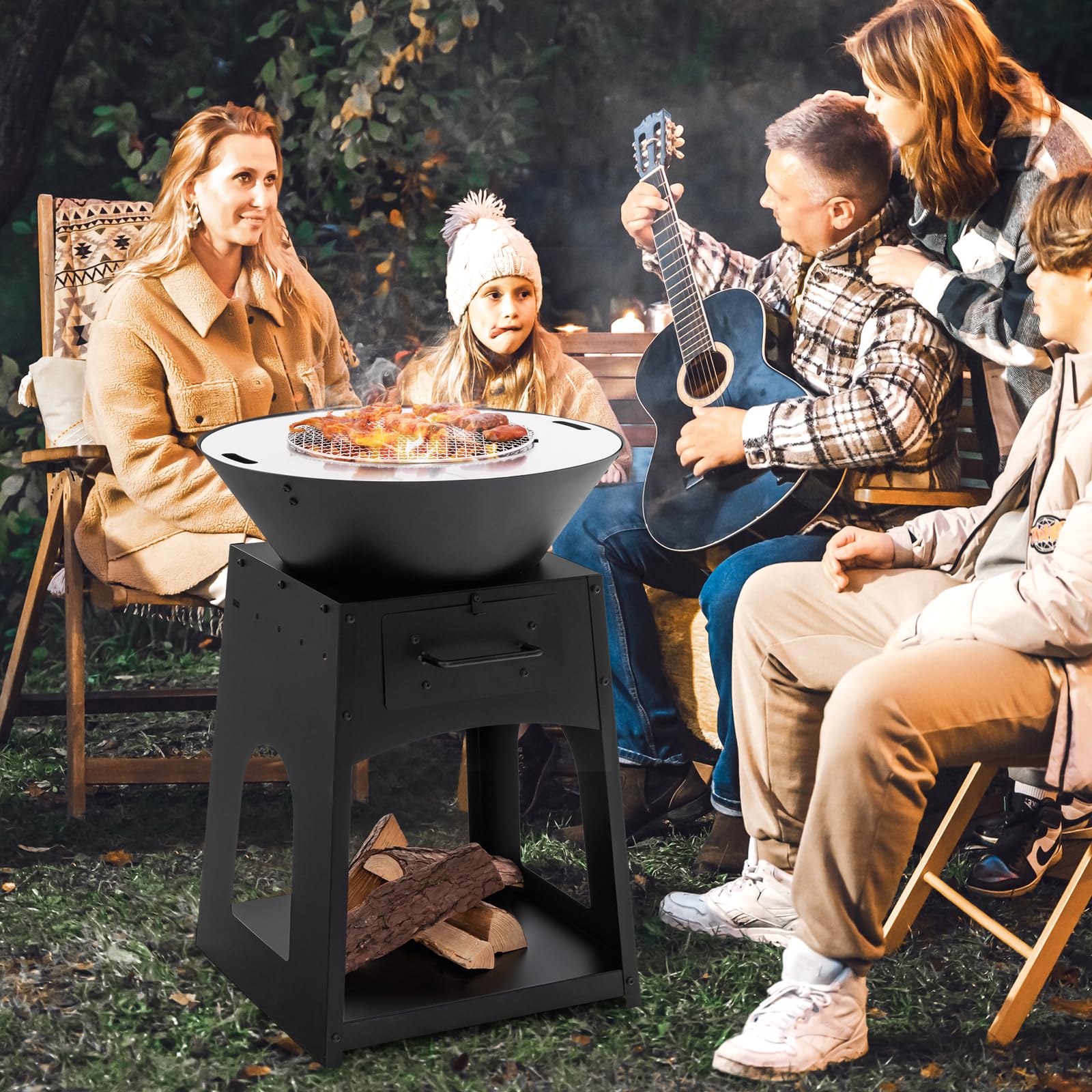 Giantex Outdoor Fire Pit with Grill