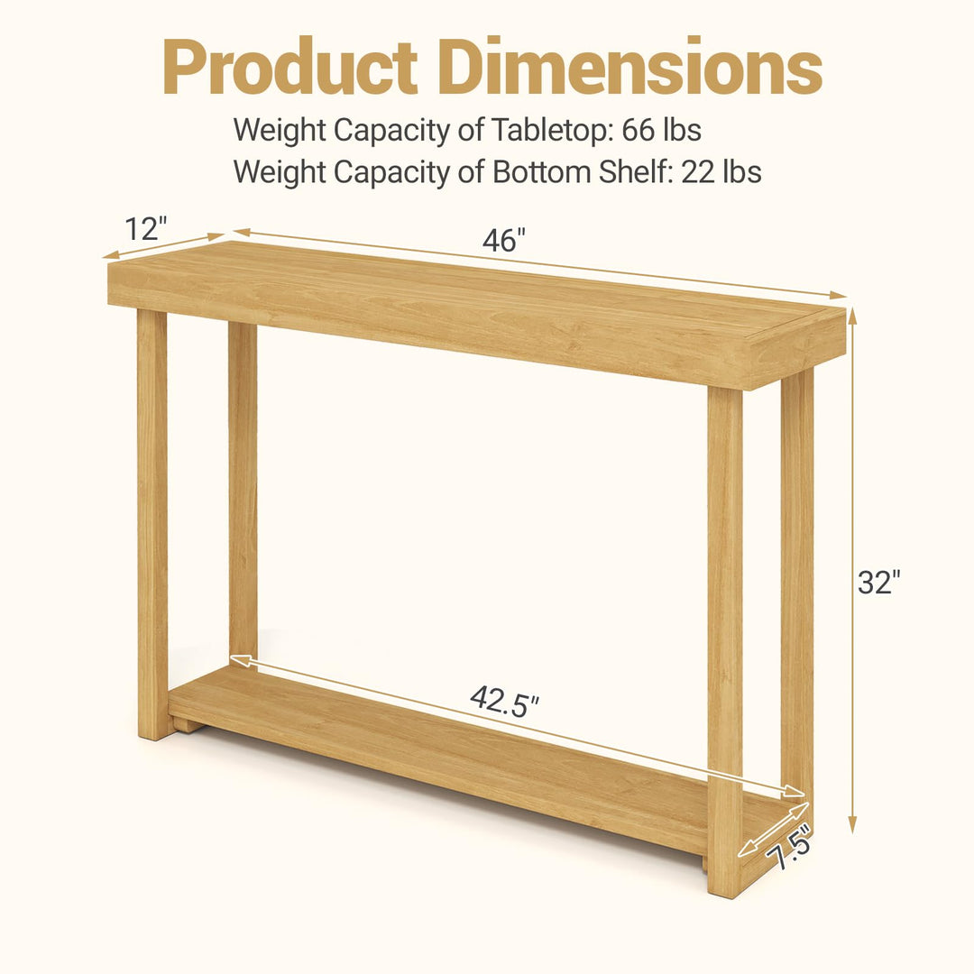 Giantex 46" Solid Wood Console Table(46" x 12" x 32")
